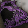 Australia Quilt Bed Set Aboriginal Indigenous Dot Painting Purple