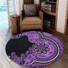 Australia Round Rug Aboriginal Indigenous Dot Painting Purple