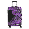 Australia Luggage Cover Aboriginal Indigenous Dot Painting Purple
