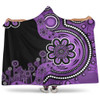 Australia Hooded Blanket Aboriginal Indigenous Dot Painting Purple