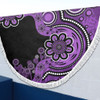 Australia Beach Blanket Aboriginal Indigenous Dot Painting Purple