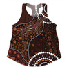 Australia Women Racerback Singlet Aboriginal Inspired Lizard With Dot Painting Pattern