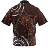 Australia Zip Polo Shirt Aboriginal Inspired Lizard With Dot Painting Pattern