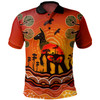 Australia Polo Shirt Aboriginal Indigenous Kangaroo With Dot Painting Pattern