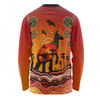 Australia Long Sleeve T-shirt Aboriginal Indigenous Kangaroo With Dot Painting Pattern Australia Long Sleeve T-shirt Aboriginal Indigenous Kangaroo With Dot Painting Pattern