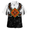Australia Hawaiian Shirt Aboriginal Inspired Symbol Pattern White
