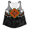 Australia Women Racerback Singlet Aboriginal Inspired Symbol Pattern White