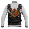 Australia Baseball Jacket Aboriginal Inspired Symbol Pattern White