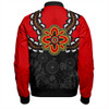 Australia Bomber Jacket Aboriginal Inspired Symbol Pattern