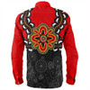 Australia Long Sleeve Shirt Aboriginal Inspired Symbol Pattern