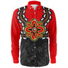 Australia Long Sleeve Shirt Aboriginal Inspired Symbol Pattern