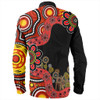 Australia Long Sleeve Shirt Aboriginal Indigenous Dot Painting Red And Black