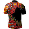 Australia Polo Shirt Aboriginal Indigenous Dot Painting Red And Black