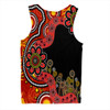 Australia Men Singlet Aboriginal Indigenous Dot Painting Red And Black