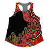 Australia Women Racerback Singlet Aboriginal Indigenous Dot Painting Red And Black