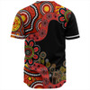 Australia Baseball Shirt Aboriginal Indigenous Dot Painting Red And Black
