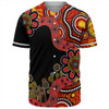 Australia Baseball Shirt Aboriginal Indigenous Dot Painting Red And Black