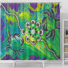 Custom Australia Shower Curtain Aboriginal Dot Painting Green