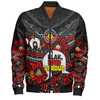 Australia Bomber Jacket Naidoc Week Torres Strait Symbol With Aboriginal Pattern Inspired Black