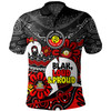 Australia Polo Shirt Naidoc Week Torres Strait Symbol With Aboriginal Pattern Inspired Black