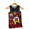 Australia Men Singlet Naidoc Week Torres Strait Symbol With Aboriginal Pattern Inspired Black