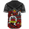 Australia Baseball Shirt Naidoc Week Torres Strait Symbol With Aboriginal Pattern Inspired Black