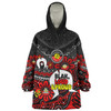 Australia Snug Hoodie Naidoc Week Torres Strait Symbol With Aboriginal Pattern Inspired Black