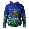 Australia Hoodie Naidoc Week Torres Strait Symbol With Aboriginal Pattern Inspired Blue