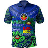 Australia Polo Shirt Naidoc Week Torres Strait Symbol With Aboriginal Pattern Inspired Blue