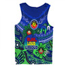 Australia Men Singlet Naidoc Week Torres Strait Symbol With Aboriginal Pattern Inspired Blue