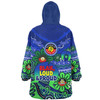 Australia Snug Hoodie Naidoc Week Torres Strait Symbol With Aboriginal Pattern Inspired Blue