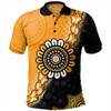 Australia Polo Shirt Aboriginal Indigenous Dot Painting Half People Setting Symbols