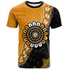 Australia T-Shirt Aboriginal Indigenous Dot Painting Half People Setting Symbols