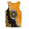 Australia Men Singlet Aboriginal Indigenous Dot Painting Half People Setting Symbols