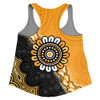 Australia Women Racerback Singlet Aboriginal Indigenous Dot Painting Half People Setting Symbols