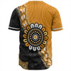 Australia Baseball Shirt Aboriginal Indigenous Dot Painting Half People Setting Symbols