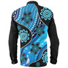 Australia Long Sleeve Shirt Aboriginal Inspired Dreamtime River And Turtles Dot Art Painting