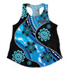 Australia Women Racerback Singlet Aboriginal Inspired Dreamtime River And Turtles Dot Art Painting