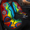 Australia Aboriginal Car Seat Covers - Indigenous Art Color Circle Patterns Blue Dream3