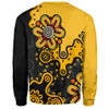 Australia Sweatshirt Aboriginal Style Of Background Yellow