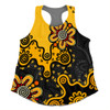 Australia Women Racerback Singlet Aboriginal Style Of Background Yellow