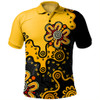 Australia Polo Shirt Aboriginal Style Of Background Yellow