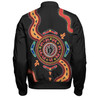 Australia Bomber Jacket Aboriginal Inspired Meeting Place Style Of Dot Painting