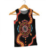 Australia Men Singlet Aboriginal Inspired Meeting Place Style Of Dot Painting