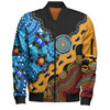 Australia Bomber Jacket Aboriginal Inspired River And Land Style Of Dot Painting