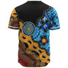 Australia Baseball Shirt Aboriginal Inspired River And Land Style Of Dot Painting