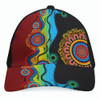 Australia Aboriginal Inspired Cap - Indigenous Art Color Circle Patterns Blue Dream