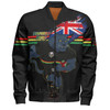 Penrith Panthers Bomber Jacket Custom For Die Hard Fan Australia Flag Scratch Style