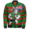 South Sydney Rabbitohs Bomber Jacket Custom For Die Hard Fan Australia Flag Scratch Style