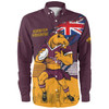 Brisbane Broncos Long Sleeve Shirt Custom For Die Hard Fan Australia Flag Scratch Style